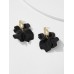 Black Petal Drop Earrings