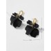 Black Petal Drop Earrings
