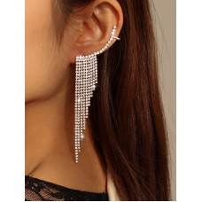 Rhinestone Tassel Cocktail Earrings