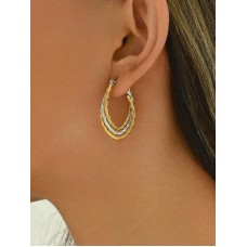 Stainless Steel Two Tone Layered Hoops