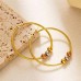 Stainless Steel Tri Tone Beaded Hoops