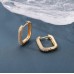 Stainless Steel Rhinestone Rec Hoops