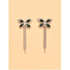 Rhinestone Butterfly Cocktail Earrings