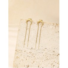 Stainless Steel Crescent Chain Earrings