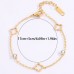 Stainless Steel Rhinestone Clover Bracelet