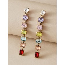 Warm Hues Rhinestone Drop Earrings