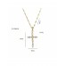 Stainless Steel CZ Cross Pendant Necklace Silver