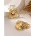 Oversized Golden Flower Earrings