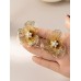 Oversized Golden Flower Earrings
