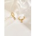 Stainless Steel CZ Rec Drop Earrings