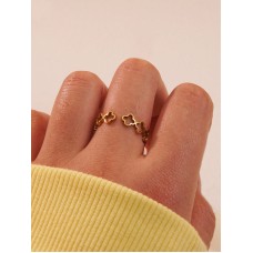 Stainless Steel Clover Adjustable Ring