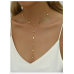 Stainless Steel Rhinestone Lariat Necklace