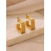 Stainless Steel Tri Lined Square Earrings