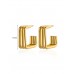 Stainless Steel Tri Lined Square Earrings