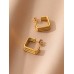Stainless Steel Tri Lined Square Earrings