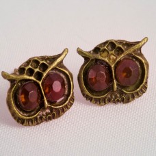 Brown Night Owl  Earrings